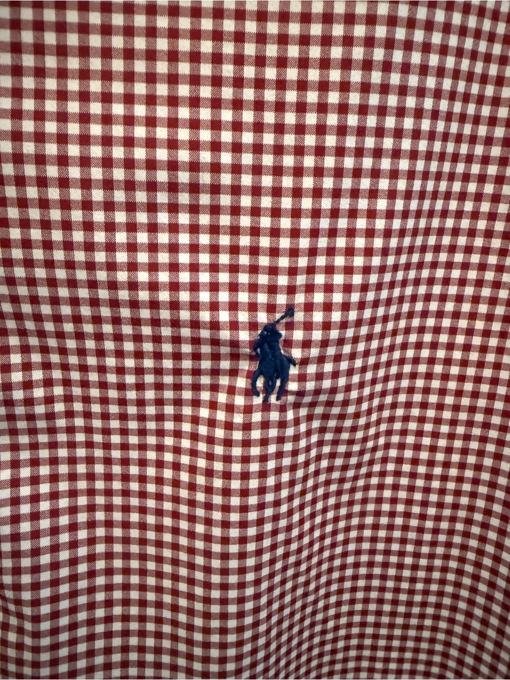 Ralph Lauren Red and White Gingham Short-Sleeve Button-Down Shirt - Picture 3 of 4